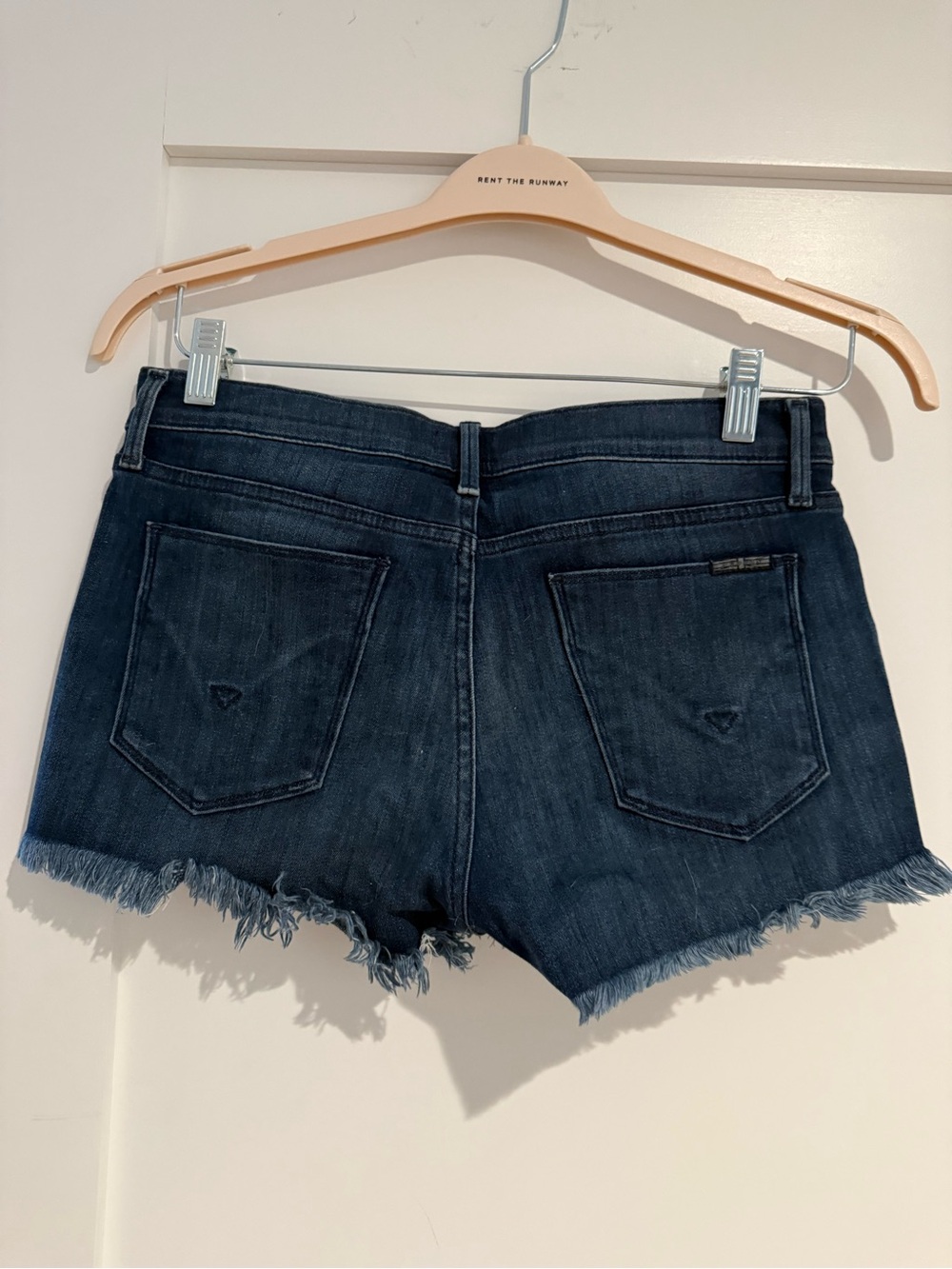 Hudson Jeans Dark Indigo Frayed Hem Cutoff Shorts
